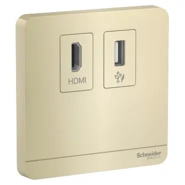 Schneider AvatarOn E8332HDUSB Socket Wine Gold Schneider Electric