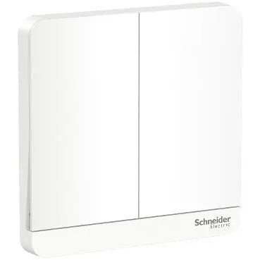 Schneider AvatarOn 16A 2-Gang Switch, White (E8332L1_WE) - non-LED mechanism family reference, same 2-gang White finish