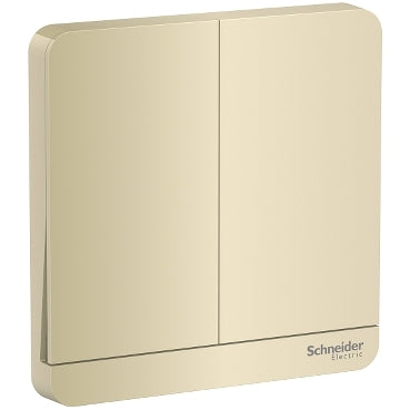 Schneider AvatarOn 16AX 2 Gang 2-Way Switch, Wine Gold E8332L2