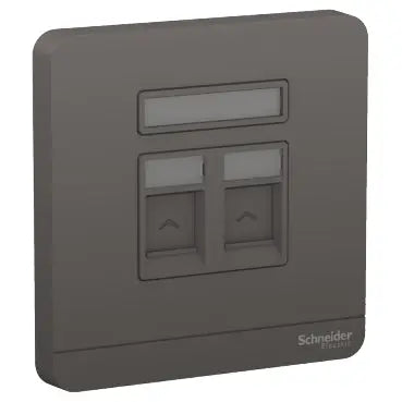 Schneider AvatarOn E8332RJS RJ45 Wallplate Dark Grey Schneider Electric