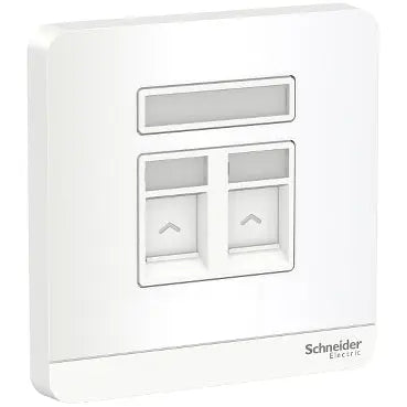 Schneider AvatarOn E8332RJS 2-Port RJ45 Wallplate Schneider Electric