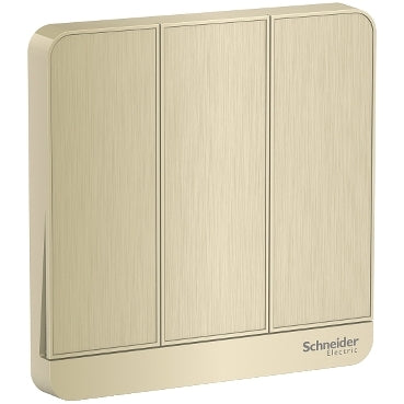 Schneider AvatarOn E8333L1 3-Gang 16AX Switch Gold