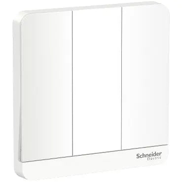 Schneider AvatarOn 16A 3-Gang Switch, White (E8333L2_WE) - non-LED mechanism family reference, same 3-gang White finish