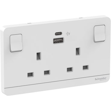 Schneider AvatarOn E83T25ACUSB 2-Gang USB Socket