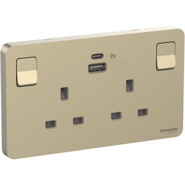 Schneider AvatarOn E83T25ACUSB 2-Gang USB Socket Wine Gold
