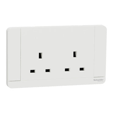 Schneider AvatarOn E83T25D 2-Gang 13A Switched Socket