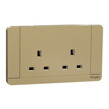 Schneider AvatarOn E83T25D 2-Gang Flush Socket