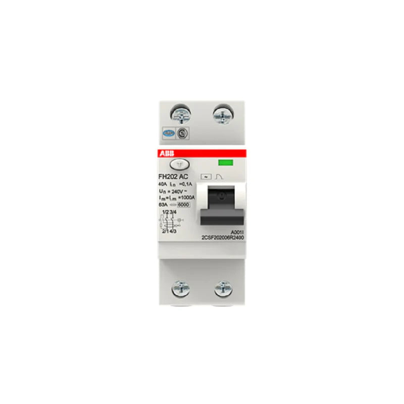 ABB ELCB/RCCB FH202 AC-40/0.1 ثنائي القطب 40 أمبير 100 مللي أمبير