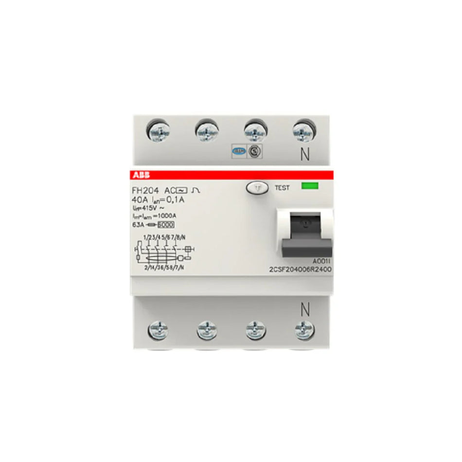 ABB ELCB F204 AC-40/0.1 4 أقطاب 40 أمبير 100 مللي أمبير