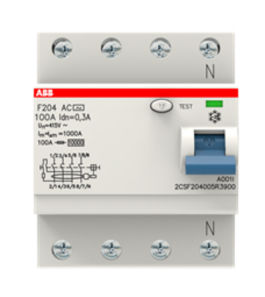 ABB ELCB/RCCB 100A 4P 300MA F204 100A/0.30