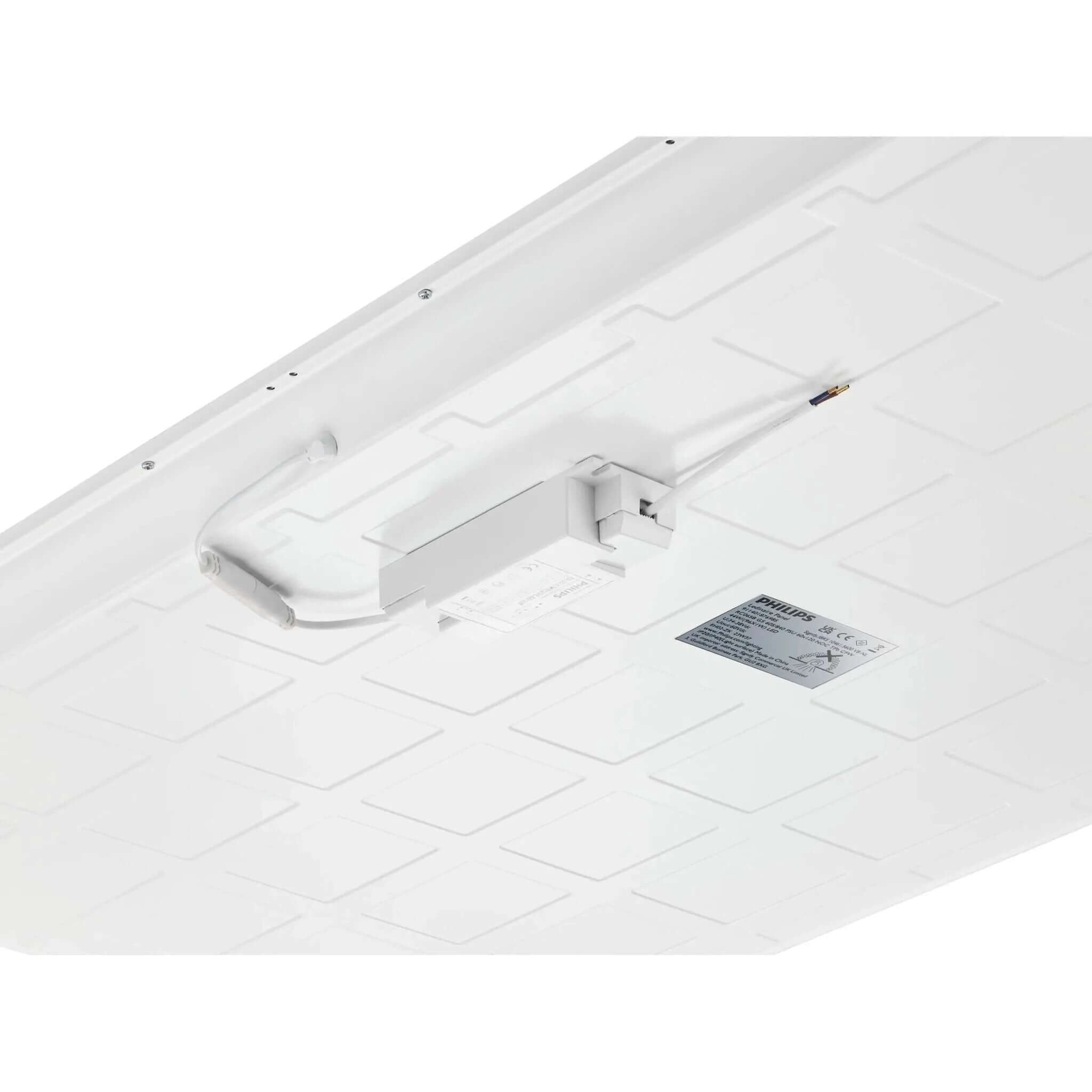Philips LED panel light 60x60 showing the installation mechanism and back view for easy mounting. UAE