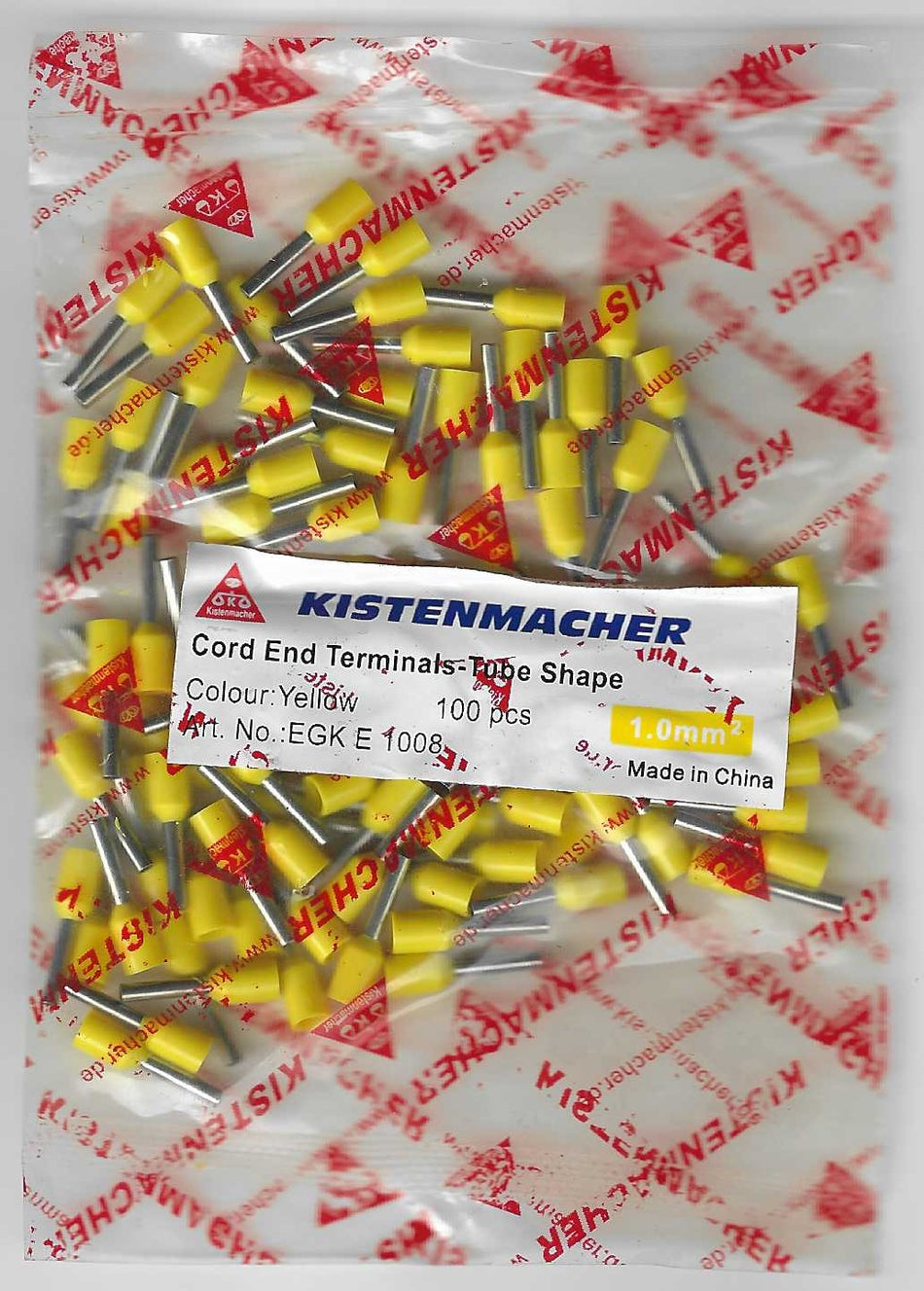 Kistenmacher Insulated Bootlace Ferrules 01-08 Yellow E1008/Y