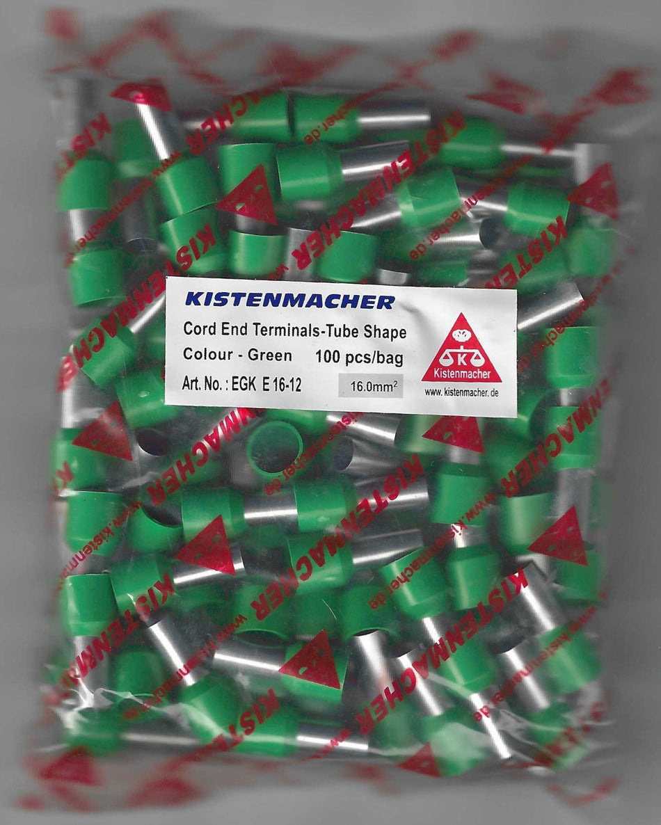 Kistenmacher Insulated Bootlace Ferrules 16-12 Green E1612/GRN