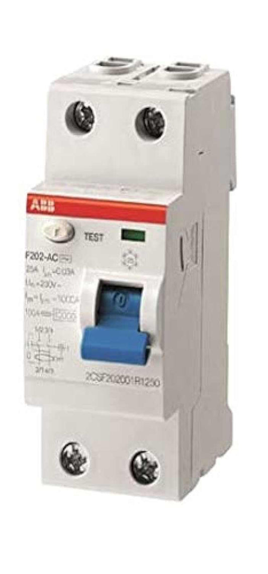 ABB Earth leakage circuit breaker 100A 2P 100MA F202 100A/0.10/2P 2CSF202005R2900 (F662) (ELCB) - Deluxe Electricals