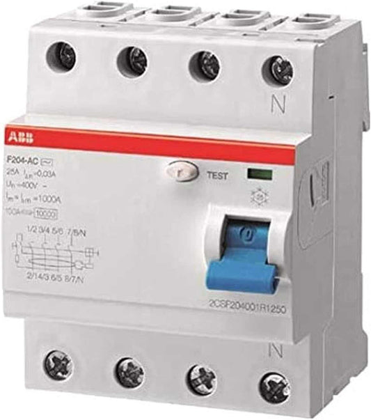Abb Earth Leakage Circuit Breaker 100A 4P 300Ma F204 100A/0.30 (Elcb)2Csf204005R3900 (F664) - Deluxe Electricals