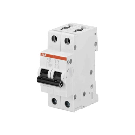 ABB S202-C2 two-pole miniature circuit breaker, 2A, type C, 6kA, front view. UAE