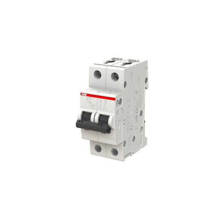 ABB S202-C2 2A double-pole miniature circuit breaker, Type C, 6KA, front view. UAE