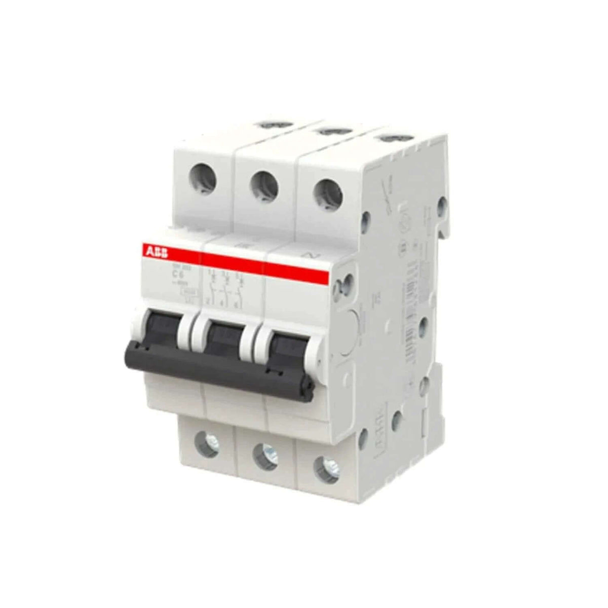 ABB SH203-C6 3-pole miniature circuit breaker, 6A, white body UAE