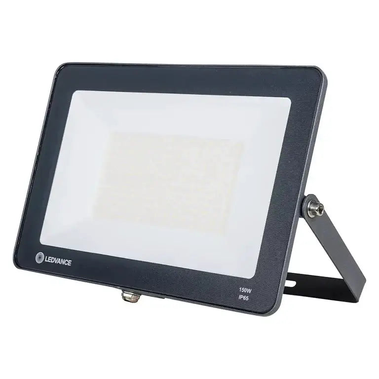 Ledvance LED ECO Lite Floodlight 150W IP65, 230V with black housing and adjustable bracket, SMD LED array visible. UAE