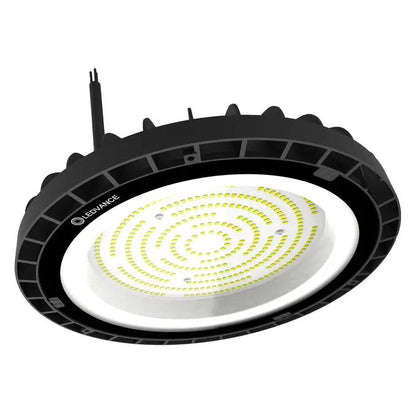 Ledvance LED Value Highbay 200W G2 6500K, circular black ceiling light with LED array