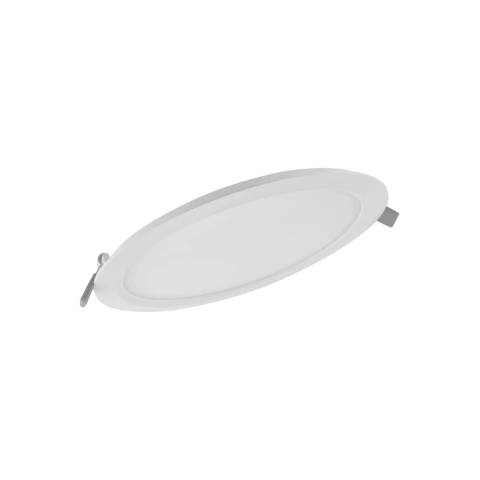 Ledvance LED Value Slim downlight, 18W, 8-inch round white recessed ceiling panel with spring clips. UAE