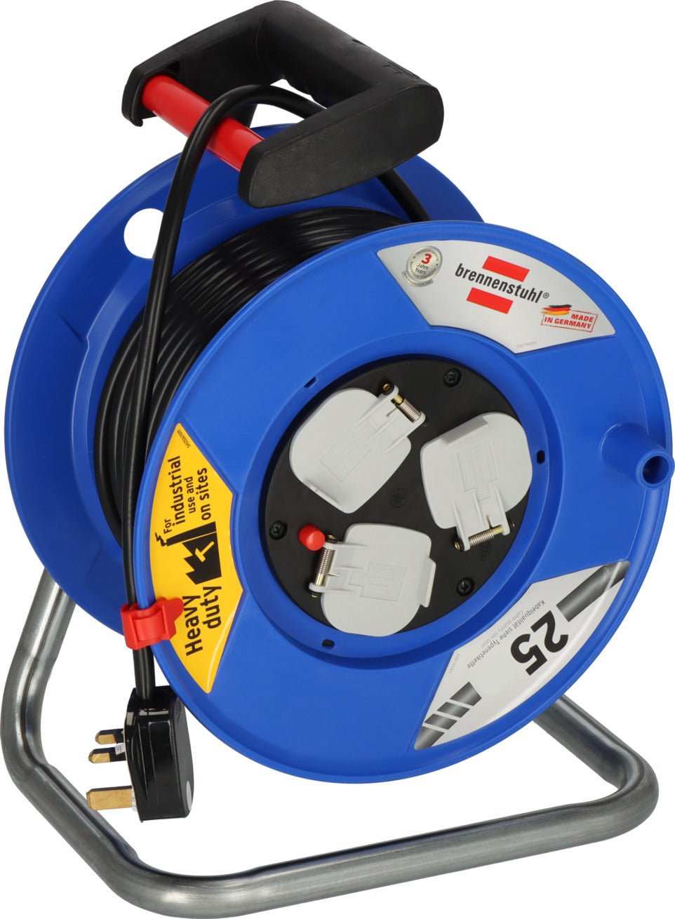 Brennenstuhl Garant Cable Reel: German-Made 13A 3-Way Power Distribution Hub - Deluxe Electricals