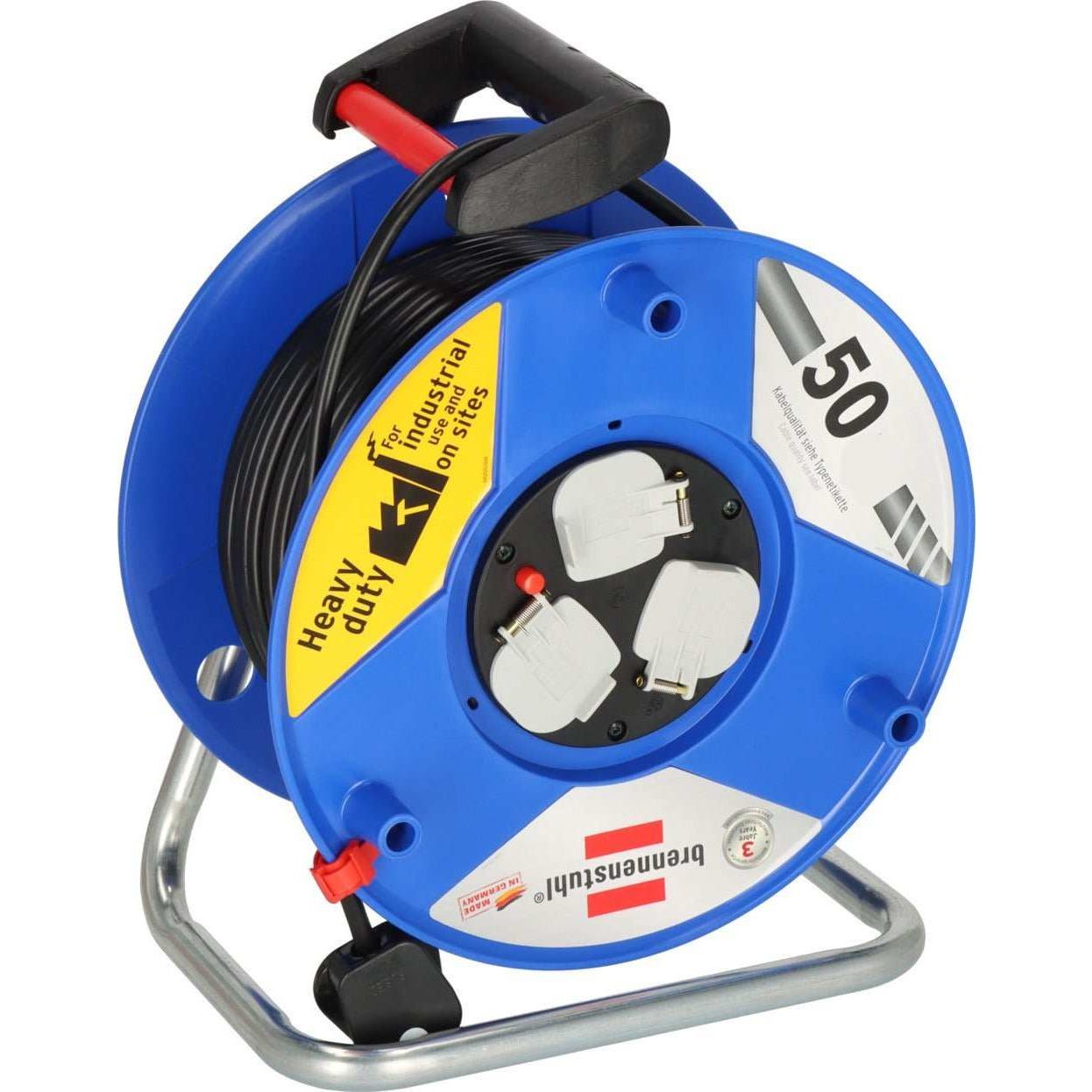 Brennenstuhl Garant Cable Reel: German-Made 13A 3-Way Power Distribution Hub - Deluxe Electricals