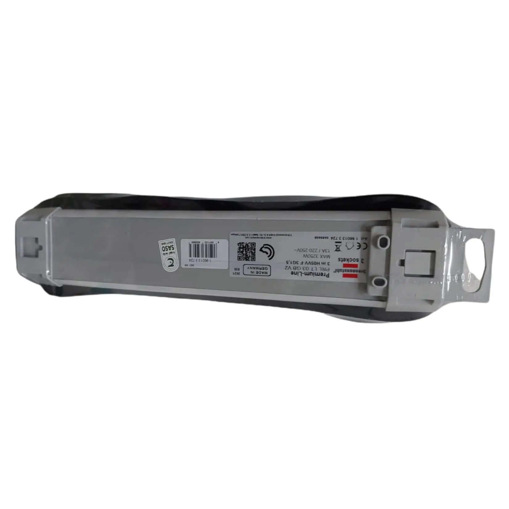 Brennenstuhl Premium Line Multistandard 13A 3-way extension cord with 5 m cable, black and light-grey housing. UAE