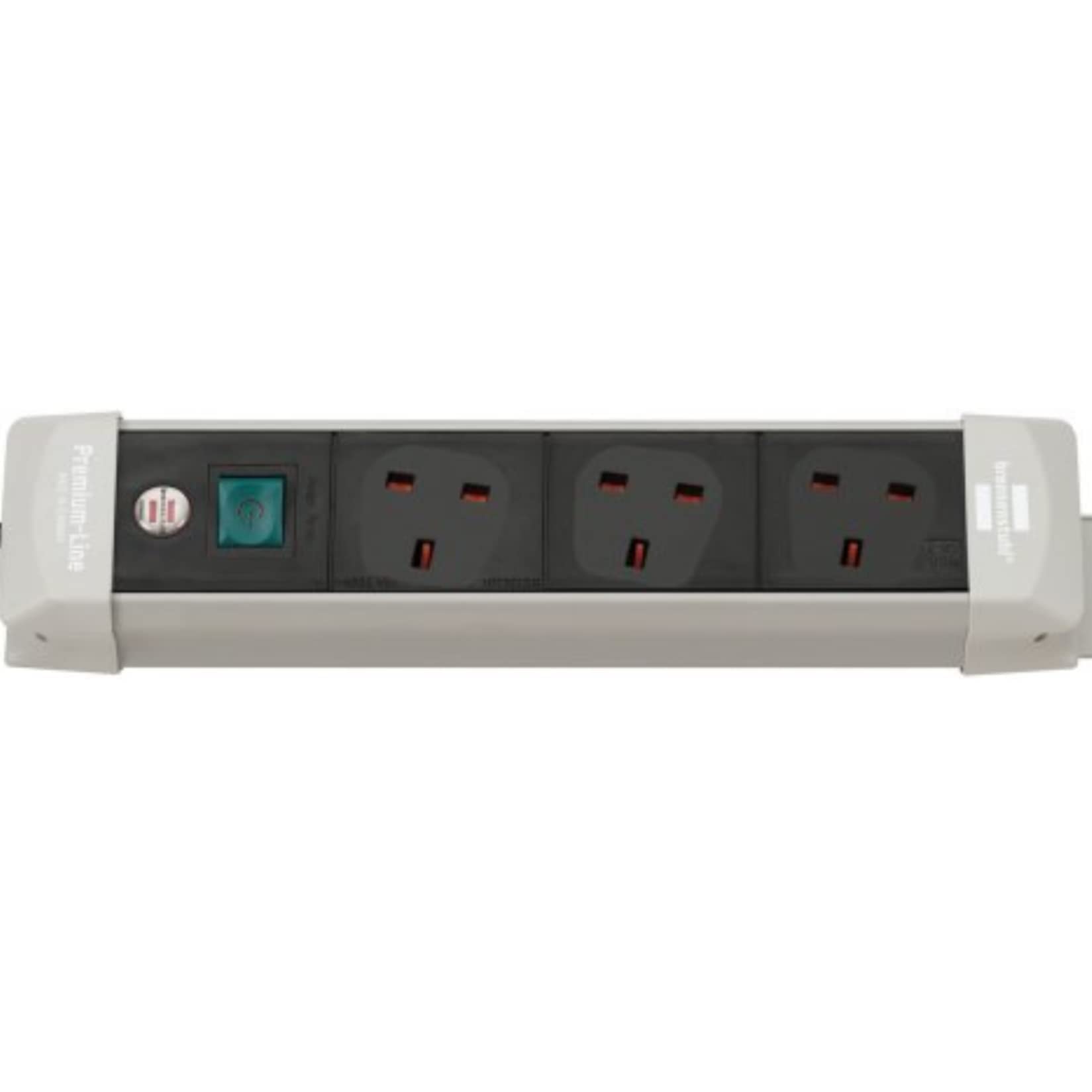 Brennenstuhl Premium Line Multistandard 13A 3 way Extension Cored w/ 5m Made in Germany, Black/Light-grey - Deluxe Electricals