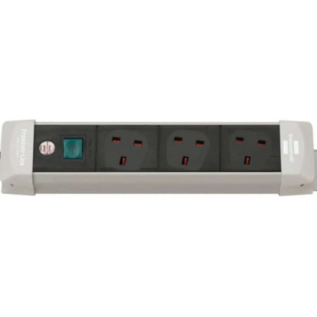 Brennenstuhl Premium Line Multistandard 13A 3-way extension strip with 5m cord, black/grey UAE