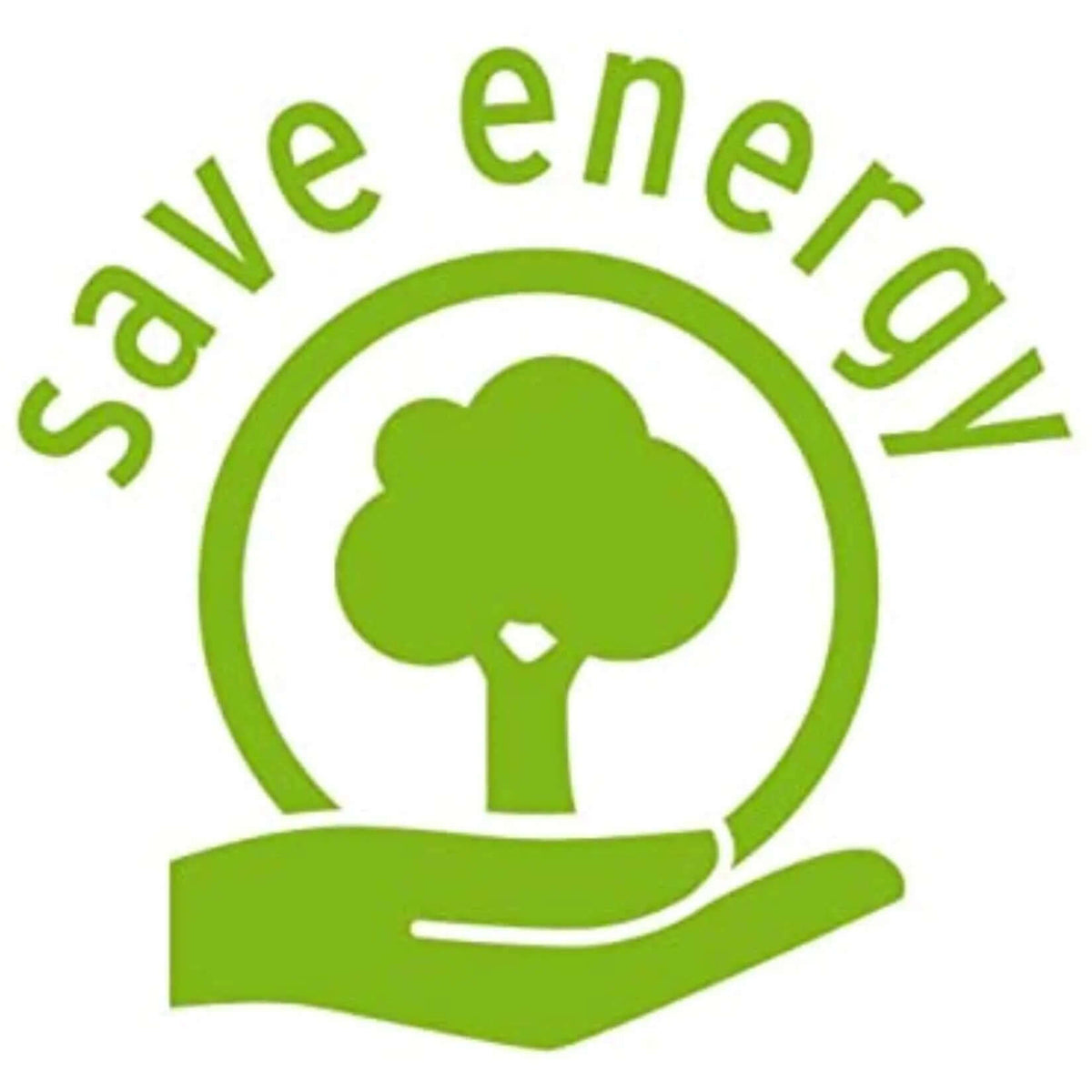Sustainable logo badge: green circle with a tree resting on a hand on white background. UAE