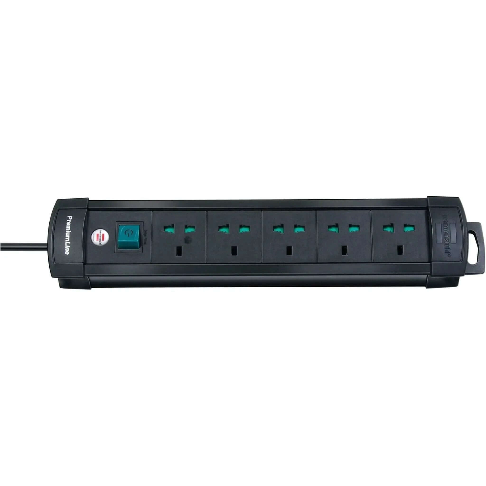 Brennenstuhl Premium-Line 5-way extension lead with 5 m cable, black body, 5 outlets and built-in switch. UAE