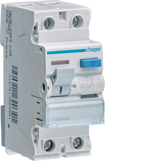 Hager Earth Leakage Circuit Breaker - 63A 2Pole 300MA (ELCB/RCCB) CFC264J - Deluxe Electricals