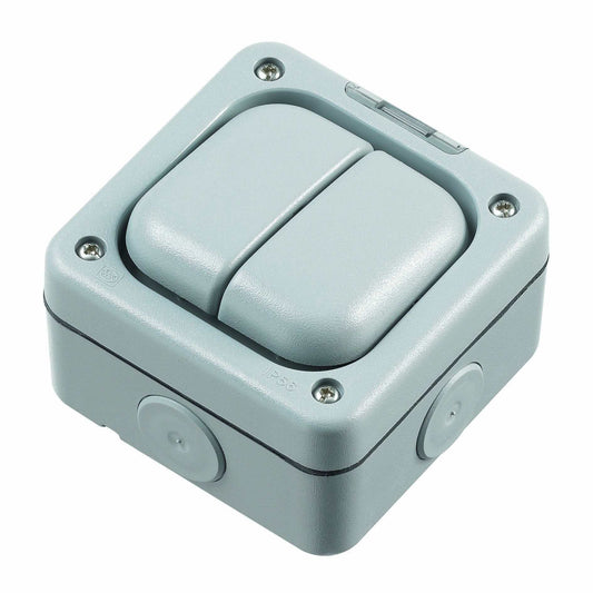 MK Masterseal Plus K56402RY 10 amp 2-Gang Single-Pole 1-Way Switch - Deluxe Electricals