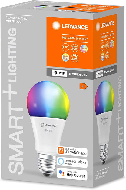 LEDVANCE Smart LEDLamp with WiFi Technology, Base: E14, Di mmable, Tunable White (2700-6500K), RGB Colors Changeable, Replaces Incandescent Lamps with 40 W, SMART+ WiFi Candle Multicolour, 1-Pack - Deluxe Electricals