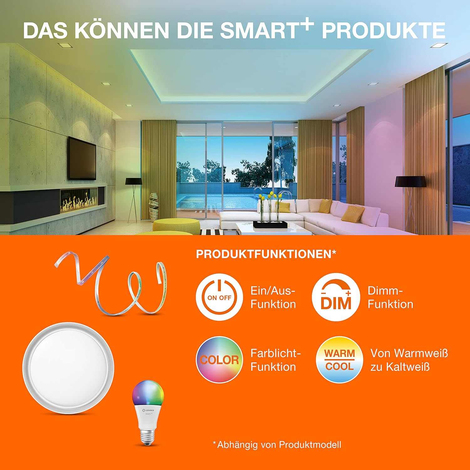 LEDVANCE Smart LEDLamp with WiFi Technology, Base: E14, Di mmable, Tunable White (2700-6500K), RGB Colors Changeable, Replaces Incandescent Lamps with 40 W, SMART+ WiFi Candle Multicolour, 1-Pack - Deluxe Electricals