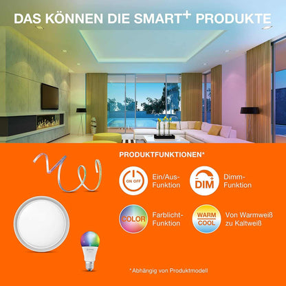 LEDVANCE Smart LEDLamp with WiFi Technology, Base: E14, Di mmable, Tunable White (2700-6500K), RGB Colors Changeable, Replaces Incandescent Lamps with 40 W, SMART+ WiFi Candle Multicolour, 1-Pack - Deluxe Electricals
