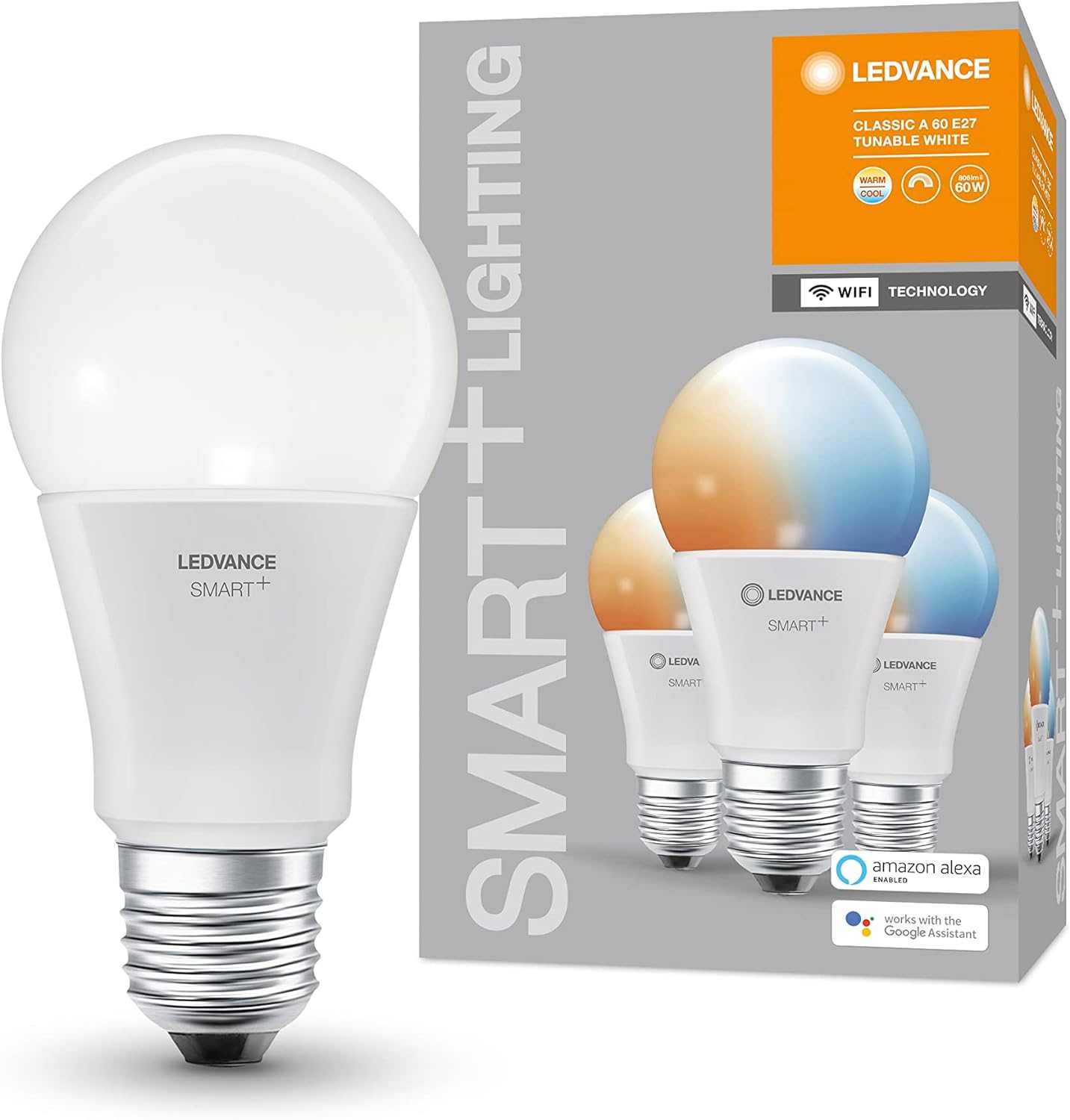 LEDVANCE Smart LEDLamp with WiFi Technology, Base: E14, Di mmable, Tunable White (2700-6500K), RGB Colors Changeable, Replaces Incandescent Lamps with 40 W, SMART+ WiFi Candle Multicolour, 1-Pack - Deluxe Electricals