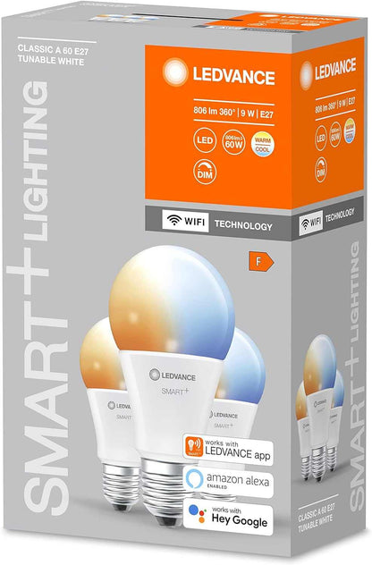 LEDVANCE Smart LEDLamp with WiFi Technology, Base: E14, Di mmable, Tunable White (2700-6500K), RGB Colors Changeable, Replaces Incandescent Lamps with 40 W, SMART+ WiFi Candle Multicolour, 1-Pack - Deluxe Electricals