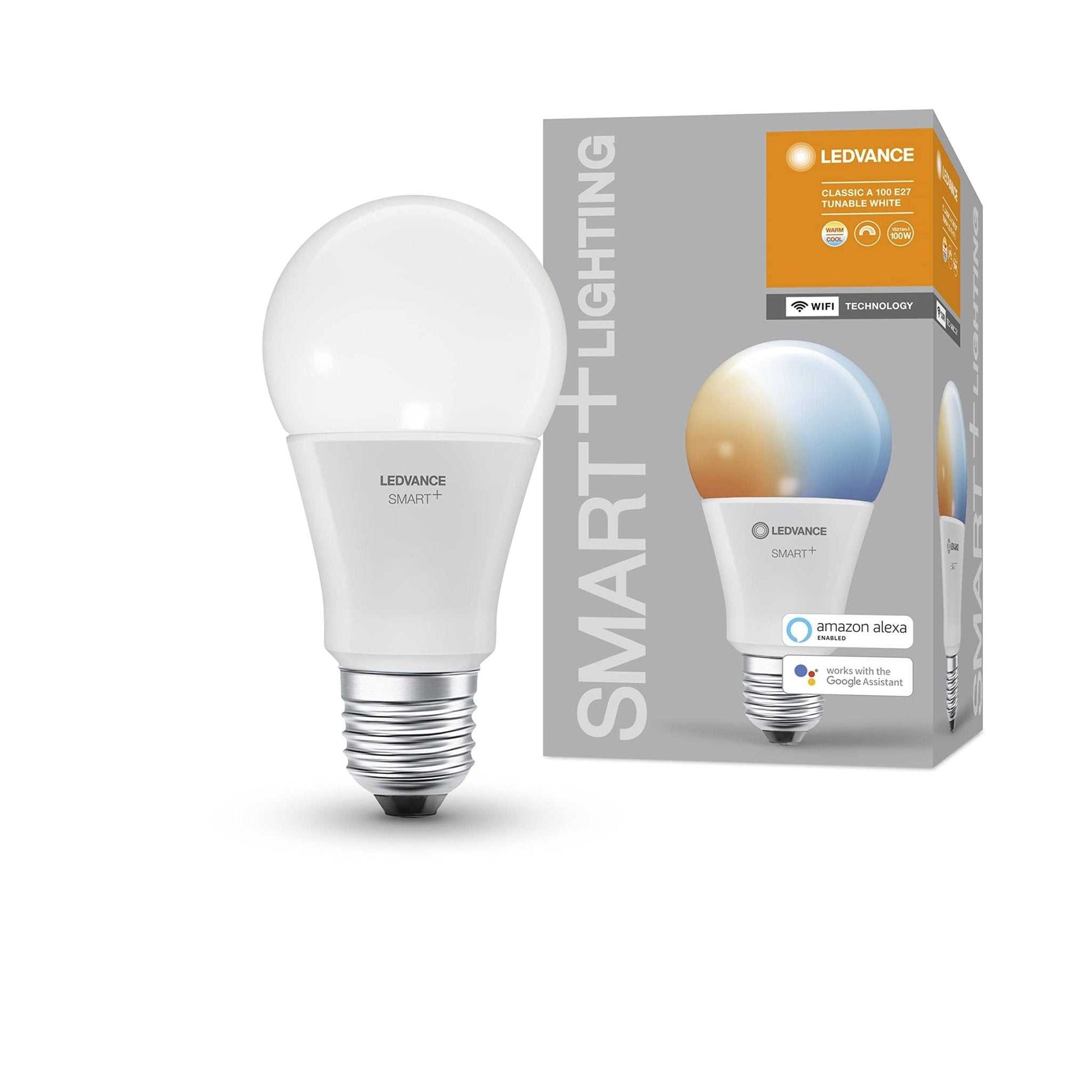 LEDVANCE Smart LEDLamp with WiFi Technology, Base: E14, Di mmable, Tunable White (2700-6500K), RGB Colors Changeable, Replaces Incandescent Lamps with 40 W, SMART+ WiFi Candle Multicolour, 1-Pack - Deluxe Electricals