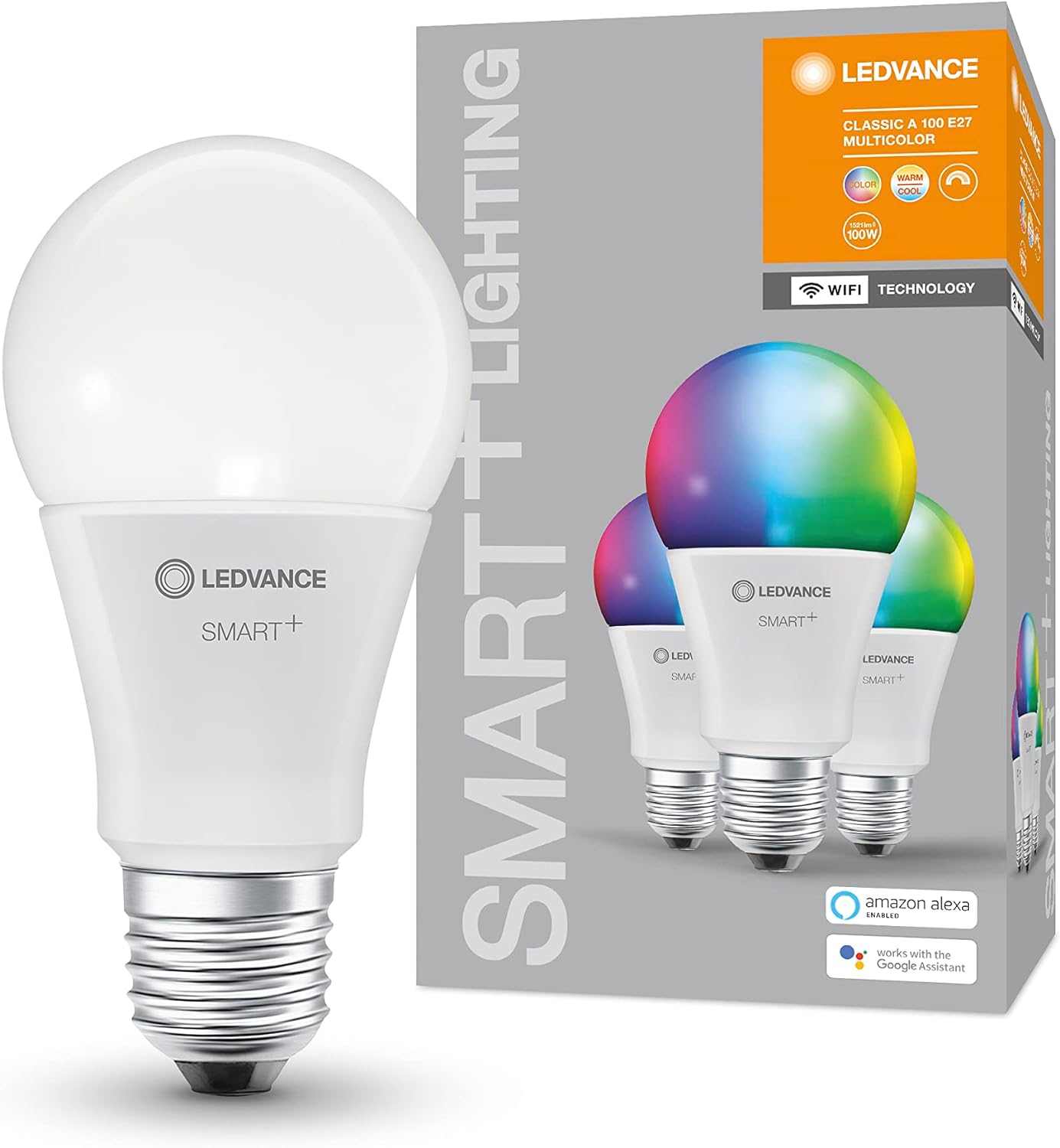 LEDVANCE Smart LEDLamp with WiFi Technology, Base: E14, Di mmable, Tunable White (2700-6500K), RGB Colors Changeable, Replaces Incandescent Lamps with 40 W, SMART+ WiFi Candle Multicolour, 1-Pack - Deluxe Electricals