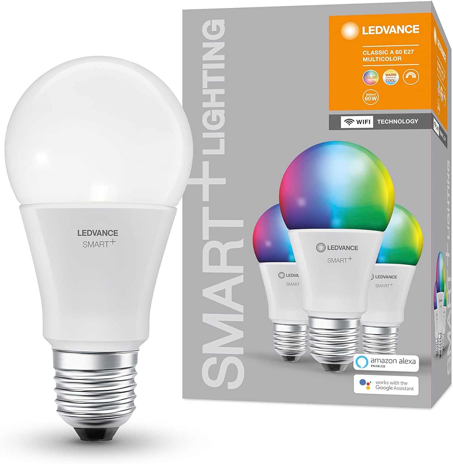LEDVANCE Smart LEDLamp with WiFi Technology, Base: E14, Di mmable, Tunable White (2700-6500K), RGB Colors Changeable, Replaces Incandescent Lamps with 40 W, SMART+ WiFi Candle Multicolour, 1-Pack - Deluxe Electricals