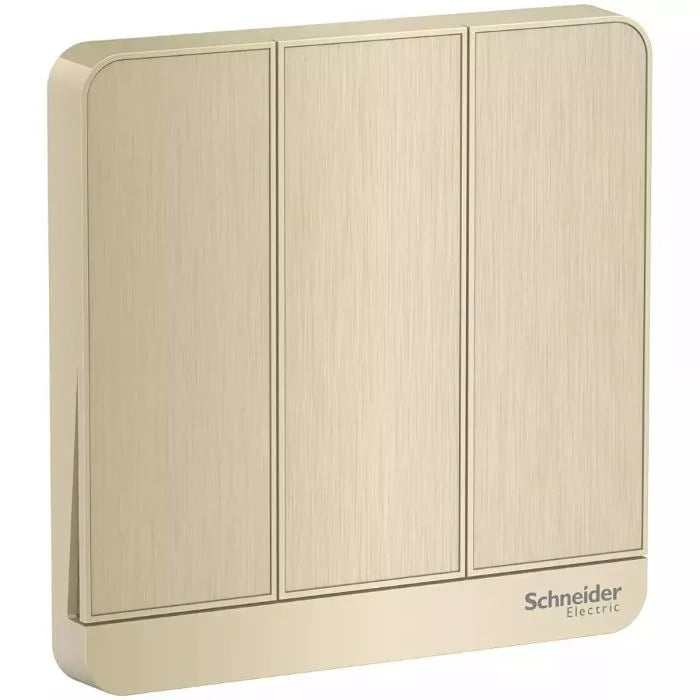 Schneider AvatarOn E8333L2 3-Gang 16AX Switch Gold