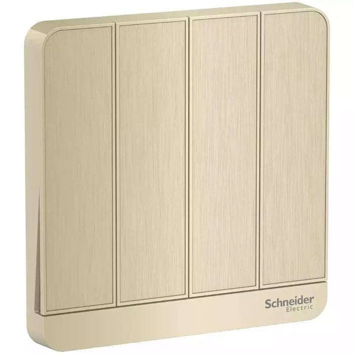 Schneider AvatarOn E8334L1 4-Gang 16AX Switch Gold