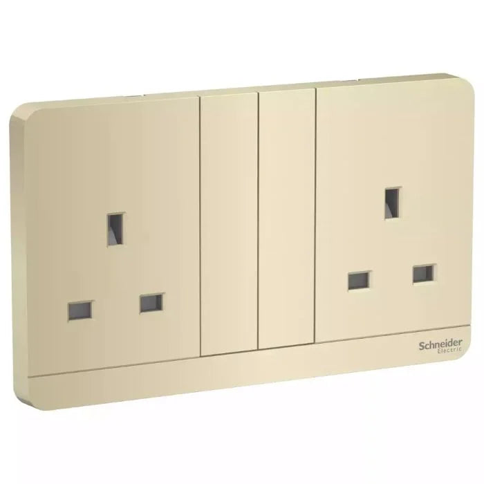 Schneider AvatarOn E83T25 2-Gang 13A Socket