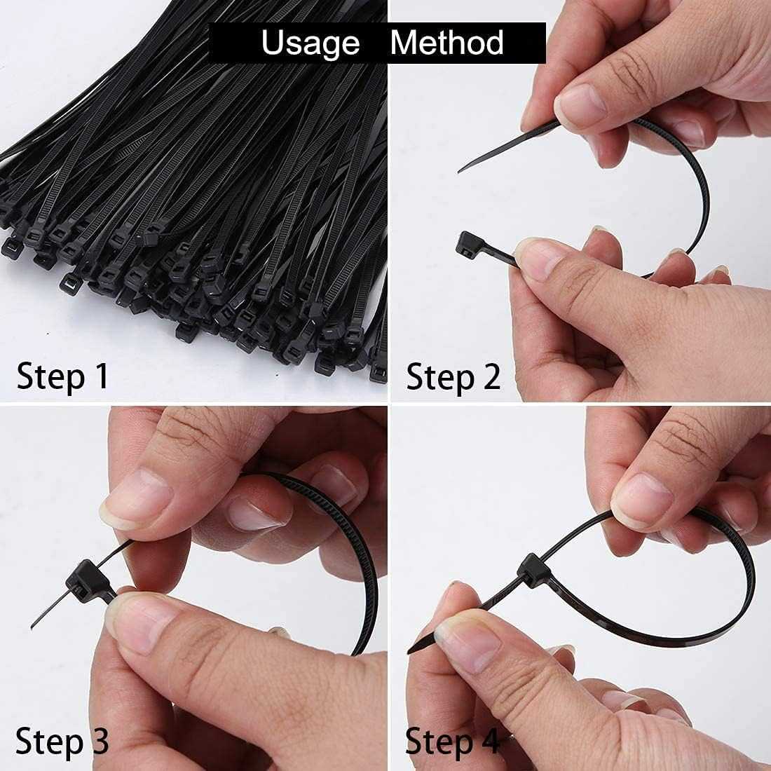Edge British Standard Cable Zip Ties (Black) - 100 Pieces - Deluxe Electricals
