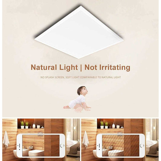 ESNCO Panel Light 60 Watt LED Ceiling Light, White, 60 x 60 Square - Deluxe Electricals