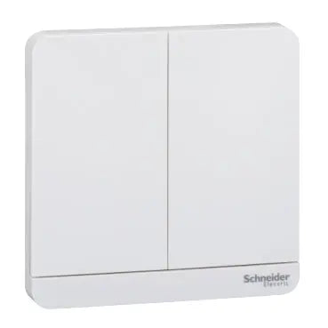 Schneider AvatarOn cover plate, 2-gang, White – colour/gang reference photo (cover plate, not this switch's own mechanism)