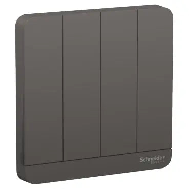 Schneider Electric AvatarOn 4 Gang Two Way Switch 16AX 250V Dark Grey E8334L2_DG - official product photo