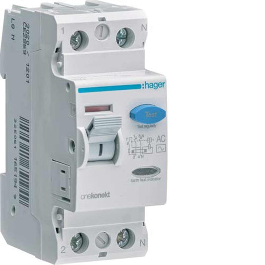Hager Earth Leakage Circuit Breaker - 100A 2Pole 300MA (ELCB/RCCB) CF285Z - Deluxe Electricals